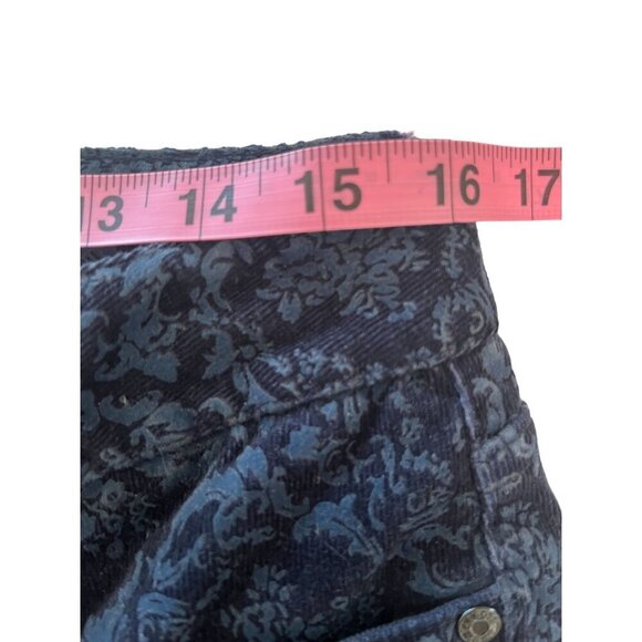 Talbots Pants Womens 6 Blue Floral Motifs Paisley Cropped Straight Leg Stretch - Picture 4 of 8